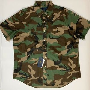 POLO RALPH LAUREN CAMO OXFORD BUTTON DOWN SHIRT M
